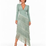 Roselle - vestido midi largo con flecos