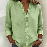 Camille - blusa con volantes y cuello en V