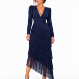 Roselle - vestido midi largo con flecos