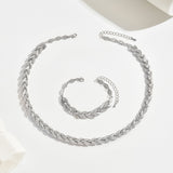 Elara - conjunto de collar y pulsera con hojas entrelazadas
