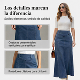 Susana - falda vaquera larga de tiro alto