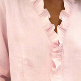 Camille - blusa con volantes y cuello en V