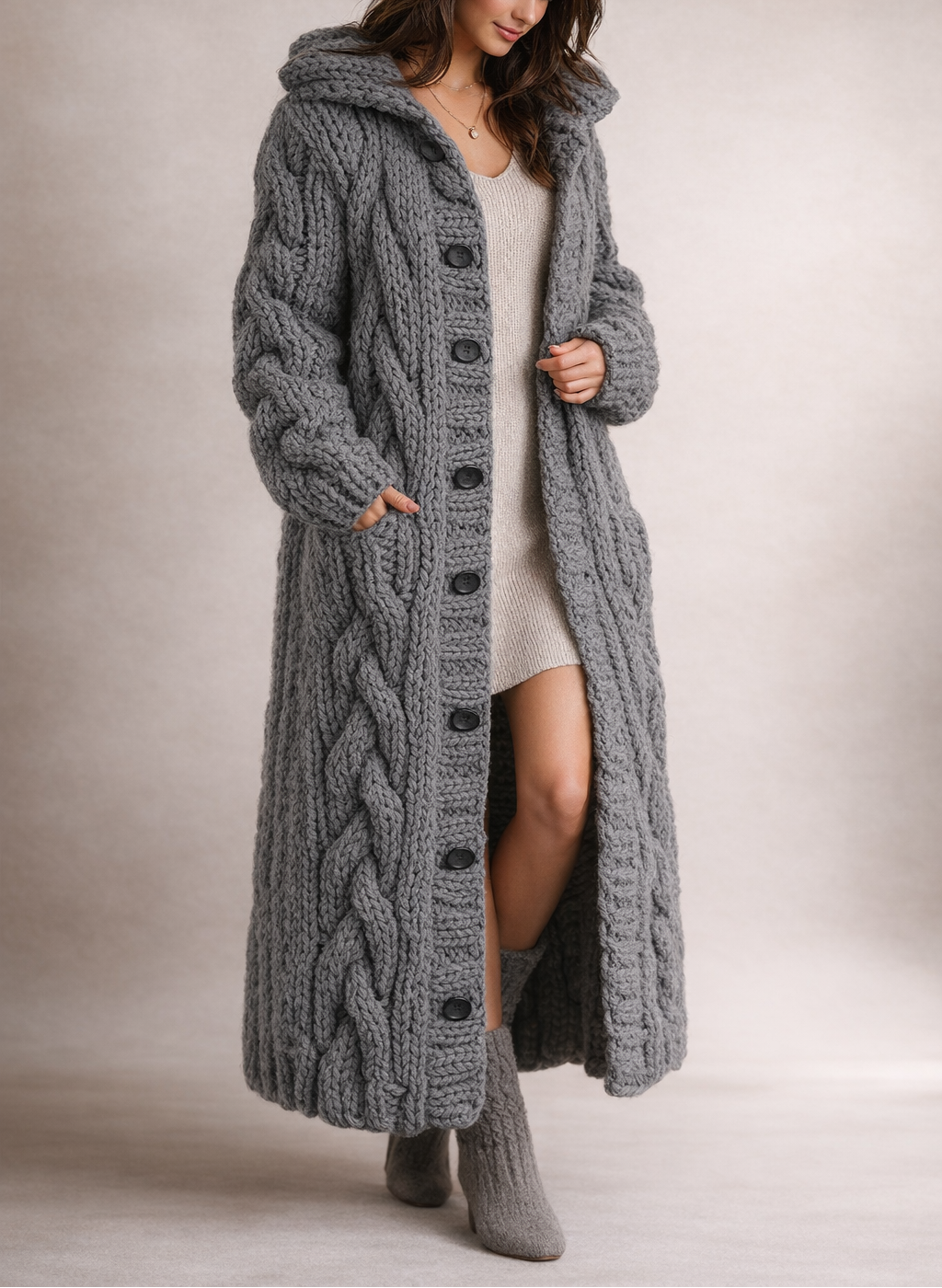 Karin / Abrigo trenzado Luxe