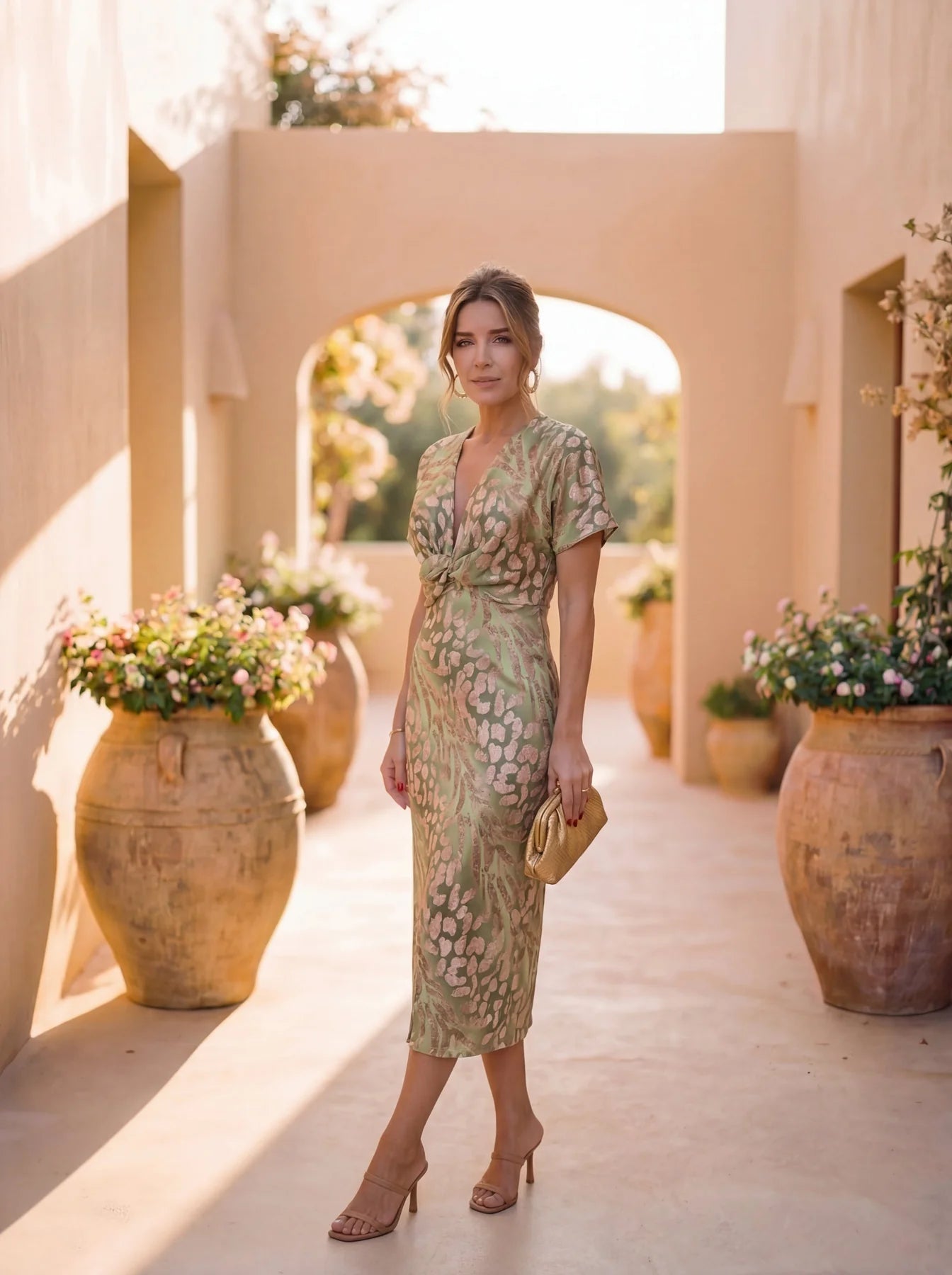 Vera - vestido con escote en V y corte ajustado
