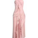 Valeria - vestido de elegancia plisada en Lila
