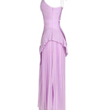 Valeria - vestido de elegancia plisada en Lila