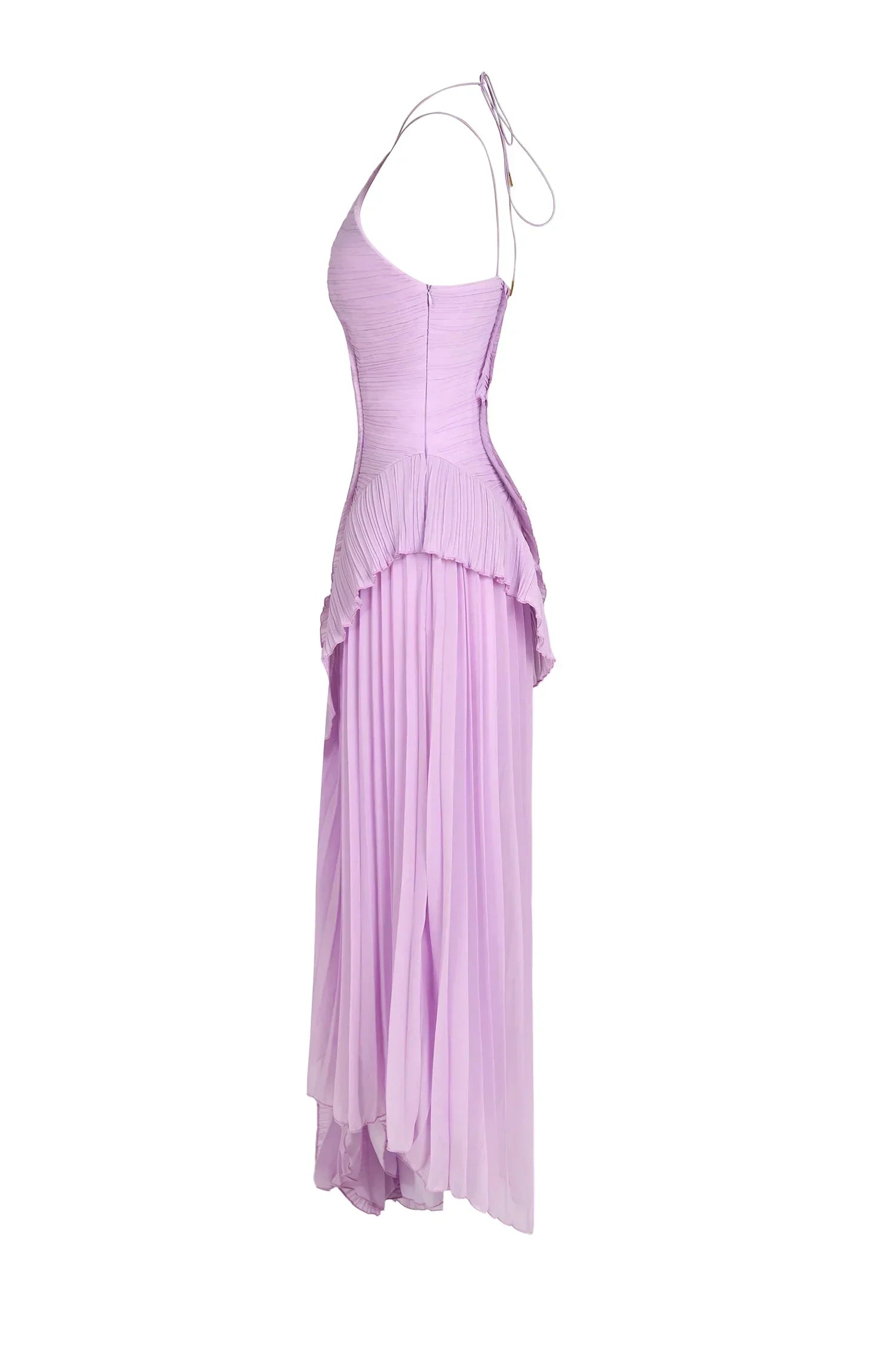 Valeria - vestido de elegancia plisada en Lila