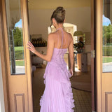 Valeria - vestido de elegancia plisada en Lila