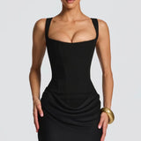 Nora - vestido largo con cintura baja estructurada
