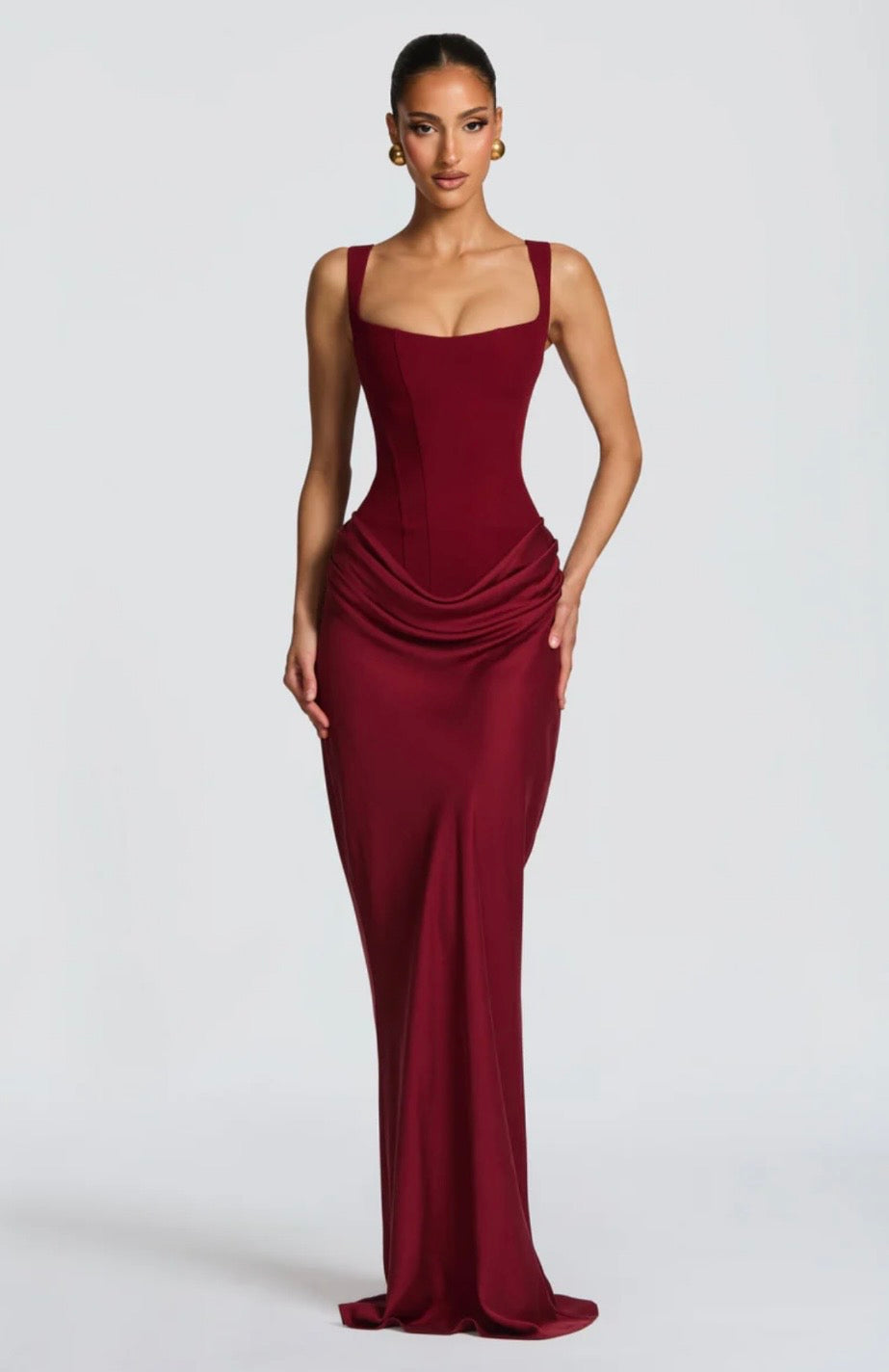 Nora - vestido largo con cintura baja estructurada
