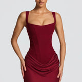 Nora - vestido largo con cintura baja estructurada