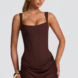 Nora - vestido largo con cintura baja estructurada