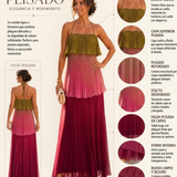 Joya de Córdoba - vestido maxi plisado multicolor