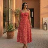 Arena - vestido midi con lazo en la espalda