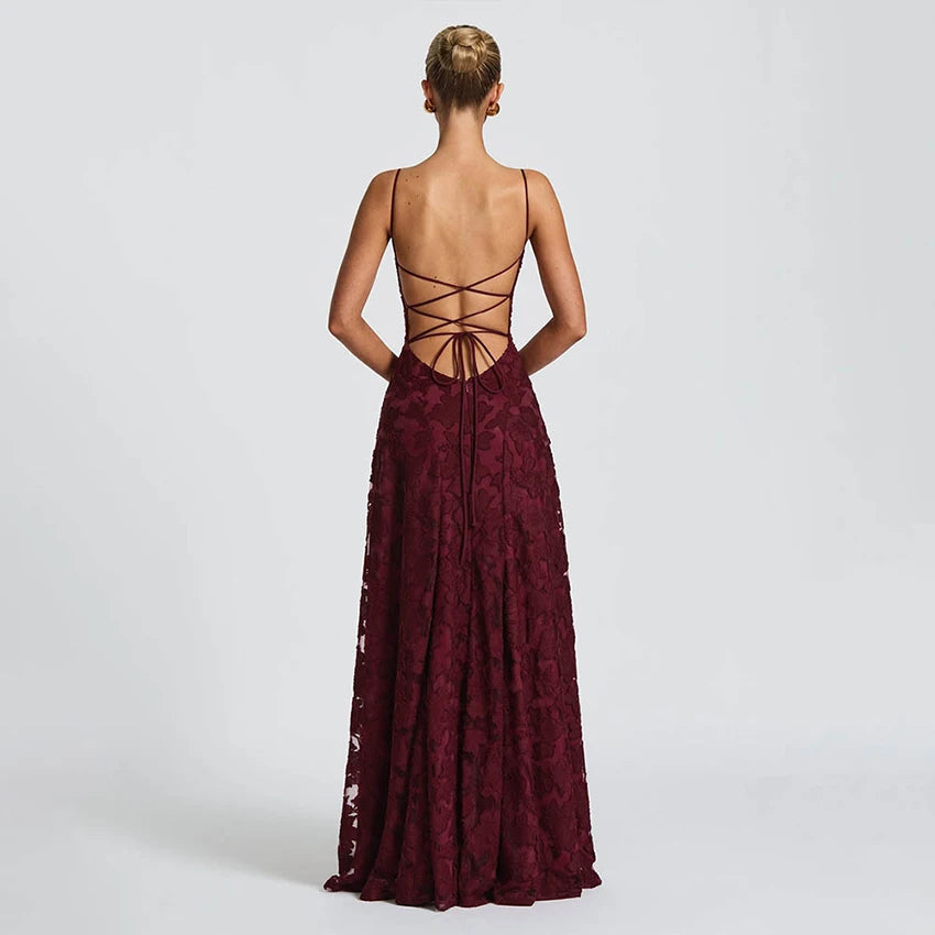 Luna Rosa - vestido largo de flores con tirantes finos y corte recto
