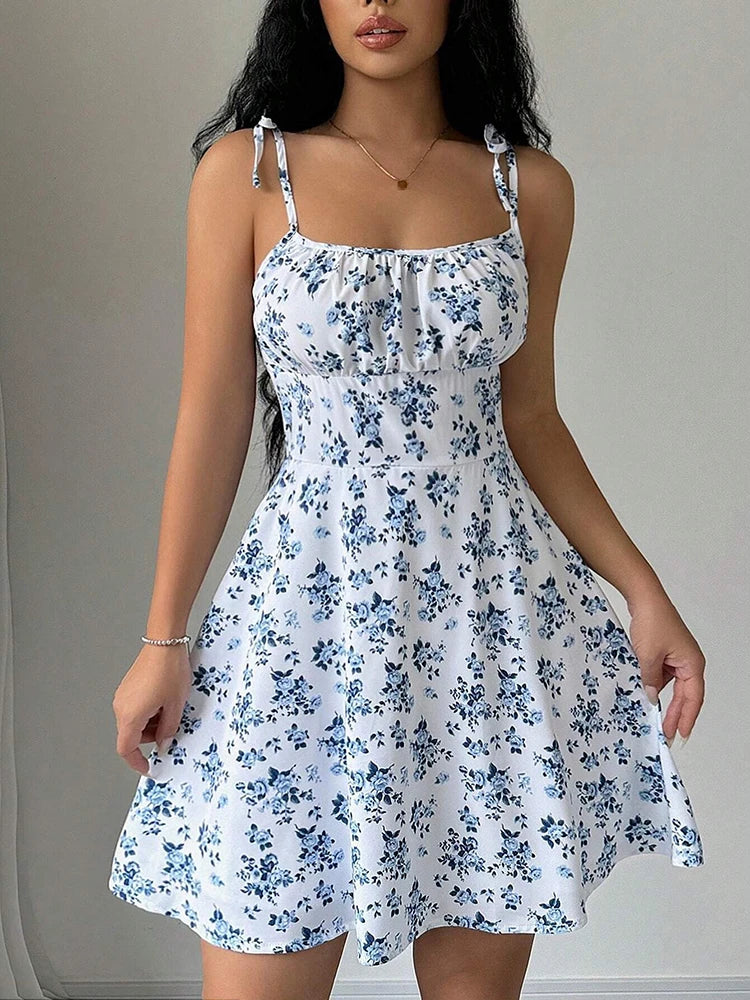 Dorada - vestido con lazos y falda acampanada