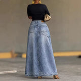 Dakota - falda vaquera con cintura asimétrica cruzada