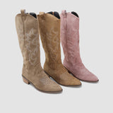Almudena - Botas altas de estilo western bordadas