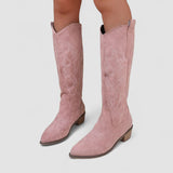 Almudena - Botas altas de estilo western bordadas