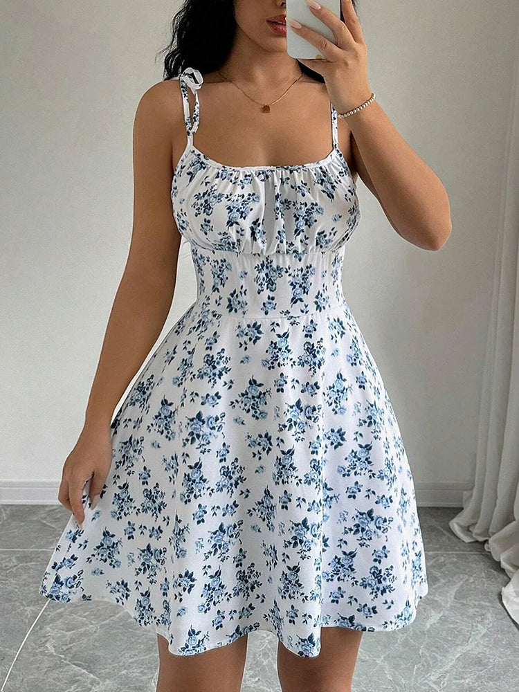 Dorada - vestido con lazos y falda acampanada