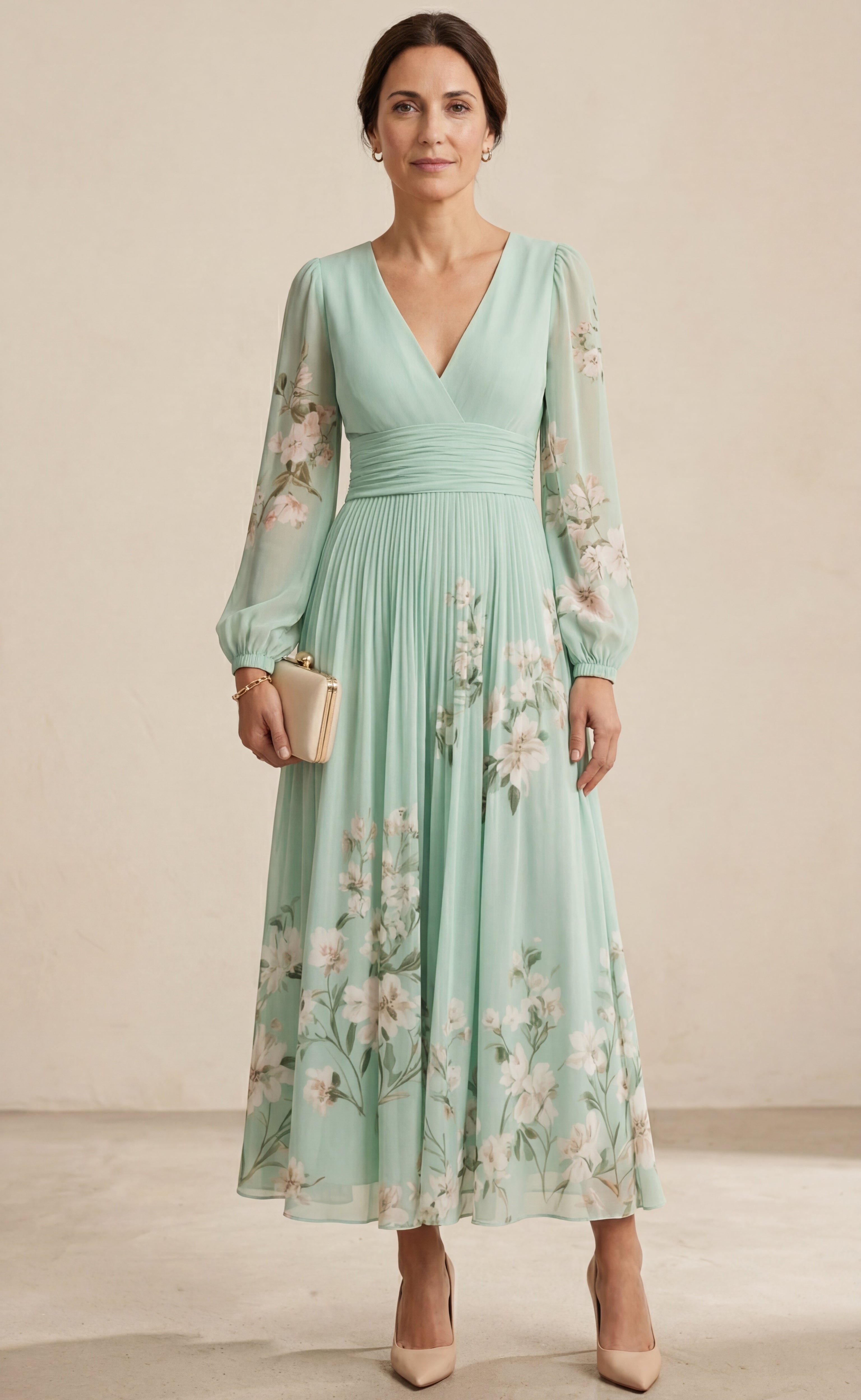 Bella Jardín - Vestido midi floral verde
