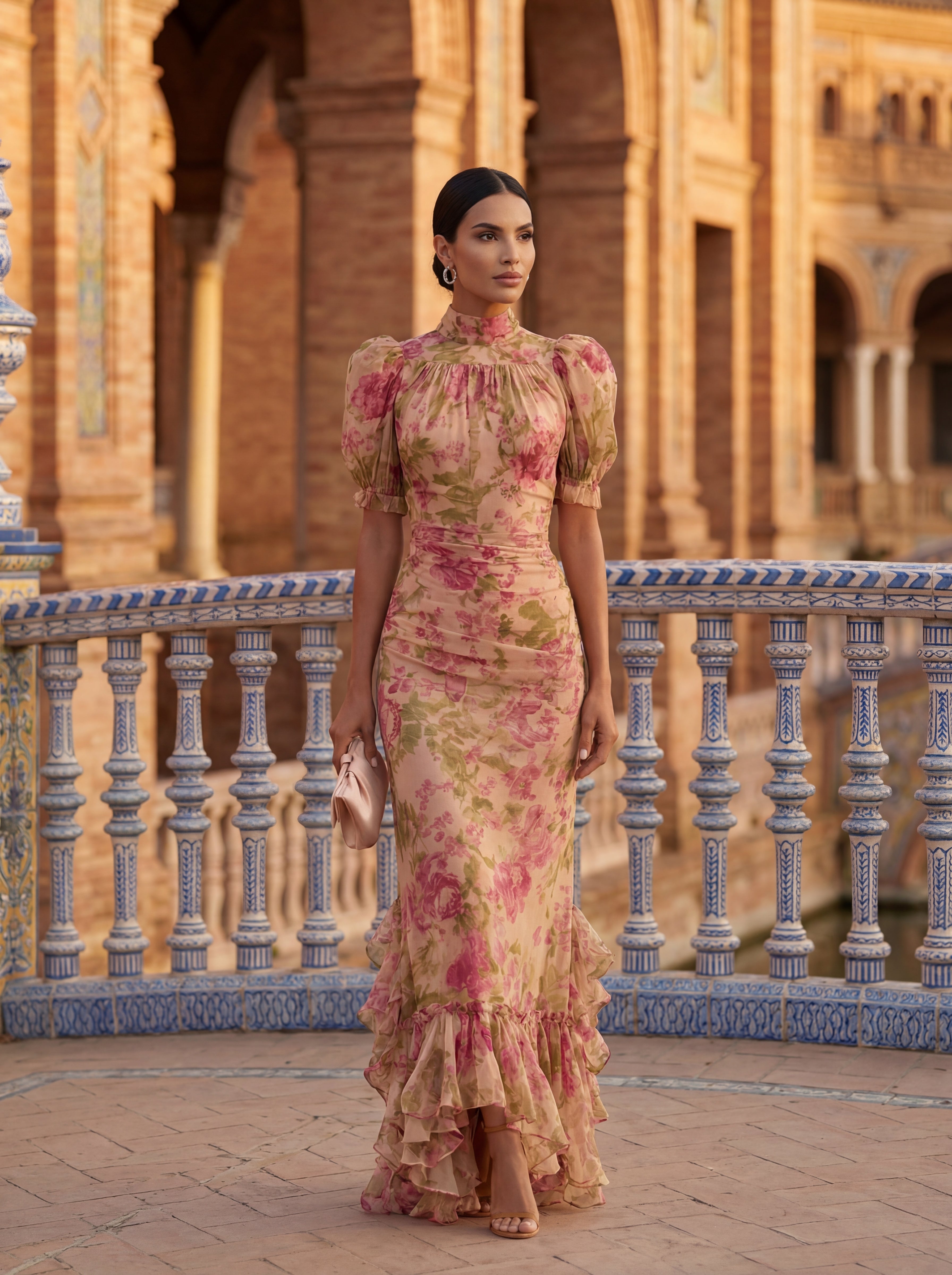Sevilla Jardín - vestido longo floral