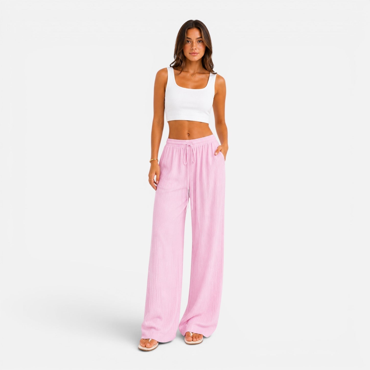 Felorro - pantalones ligeros de mujer de corte ancho