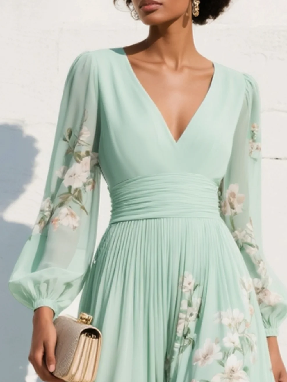 Bella Jardín - Vestido midi floral verde