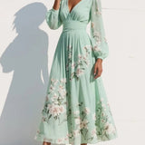 Bella Jardín - Vestido midi floral verde