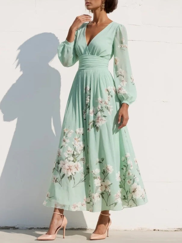 Bella Jardín - Vestido midi floral verde