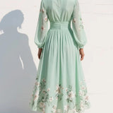 Bella Jardín - Vestido midi floral verde