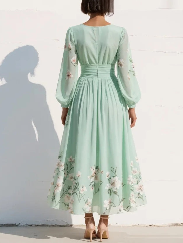 Bella Jardín - Vestido midi floral verde