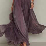 Elvira - vestido Largo de gasa con encaje