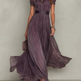 Elvira - vestido Largo de gasa con encaje