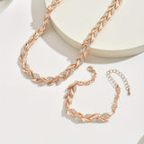 Elara - conjunto de collar y pulsera con hojas entrelazadas
