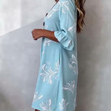 Cielo Azul - vestido holgado con mangas acampanadas