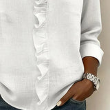 Camille - blusa con volantes y cuello en V
