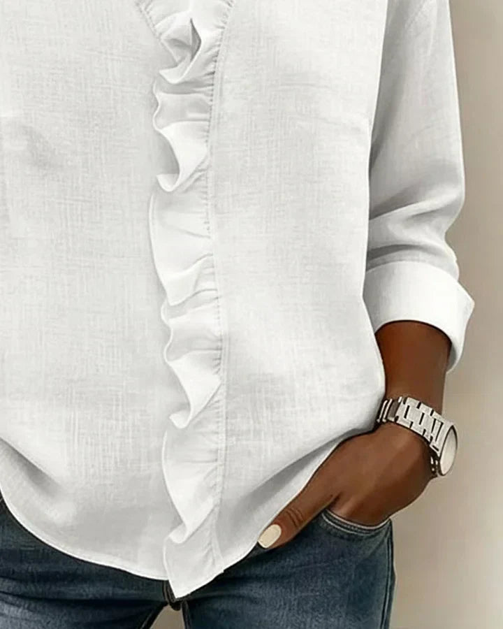 Camille - blusa con volantes y cuello en V