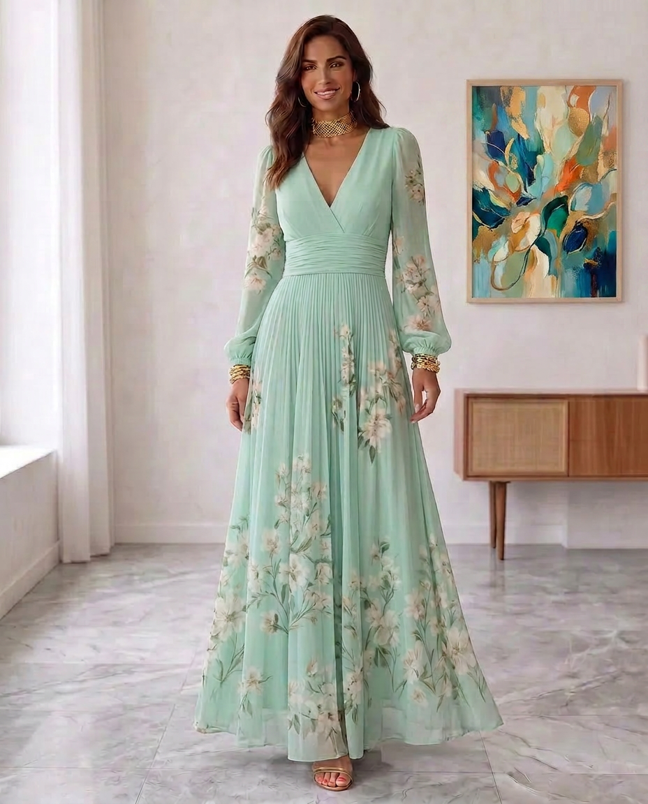 Bella Jardín - Vestido midi floral verde