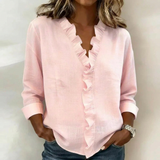 Camille - blusa con volantes y cuello en V
