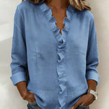 Camille - blusa con volantes y cuello en V