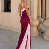 Condesa - vestido satinado con escote cruzado