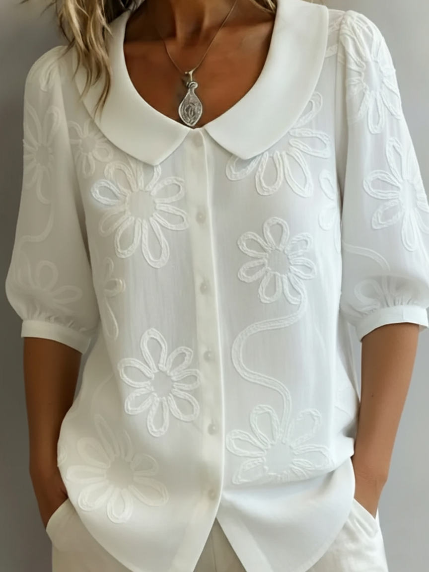 Soléa Bloom / Blusa ligera floral de elegancia natural