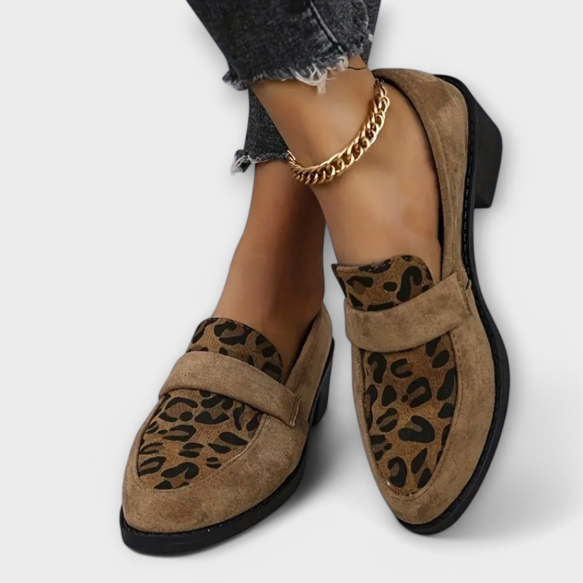 Féline - mocasines de ante con estampado animal