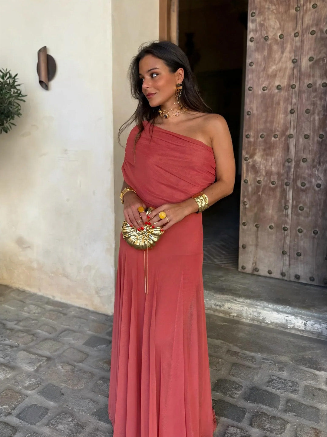 Giorgina - Vestido largo con hombros al hombro