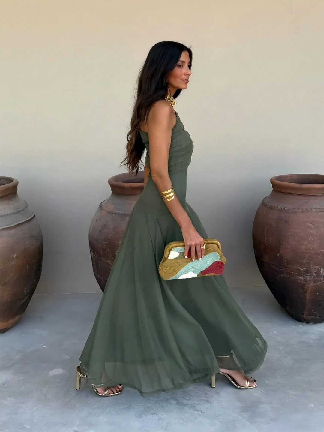 Giorgina - Vestido largo con hombros al hombro