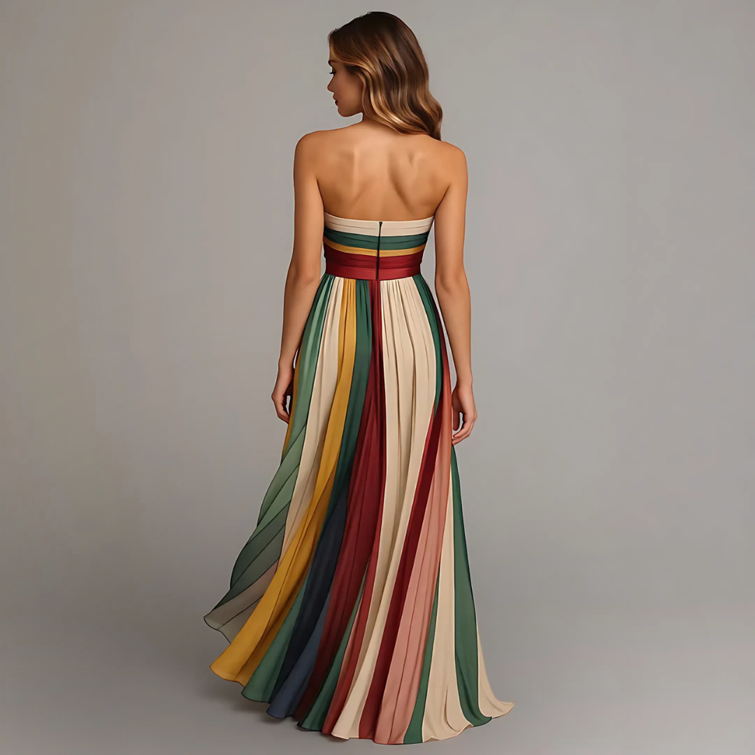 Joya de Madrid - vestido largo ajustado y falda plisada