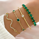 Elora - set de pulseras con cristales verdes