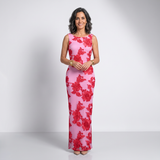 Carmela - vestido con bordado floral en relieve en tonalidad