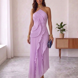 Valeria - vestido de elegancia plisada en Lila